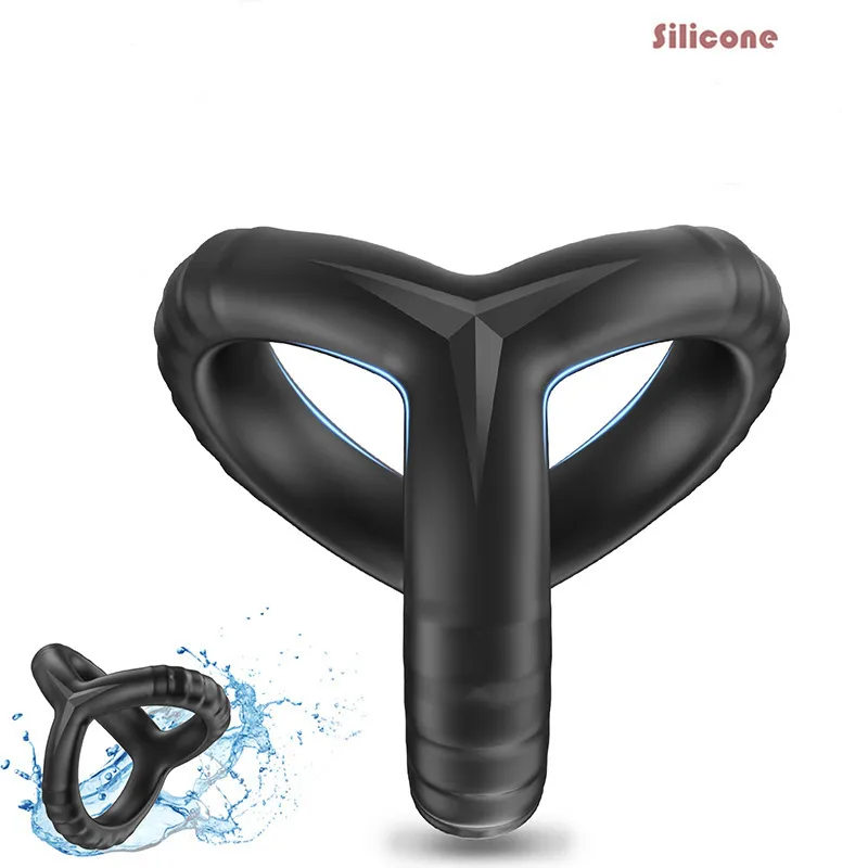 Anel de Pênis Reutilizável Silicone Semen Cock Alargamento Atrasado Ejaculação Sexy Brinquedos para Homens Adultos 18 Loja