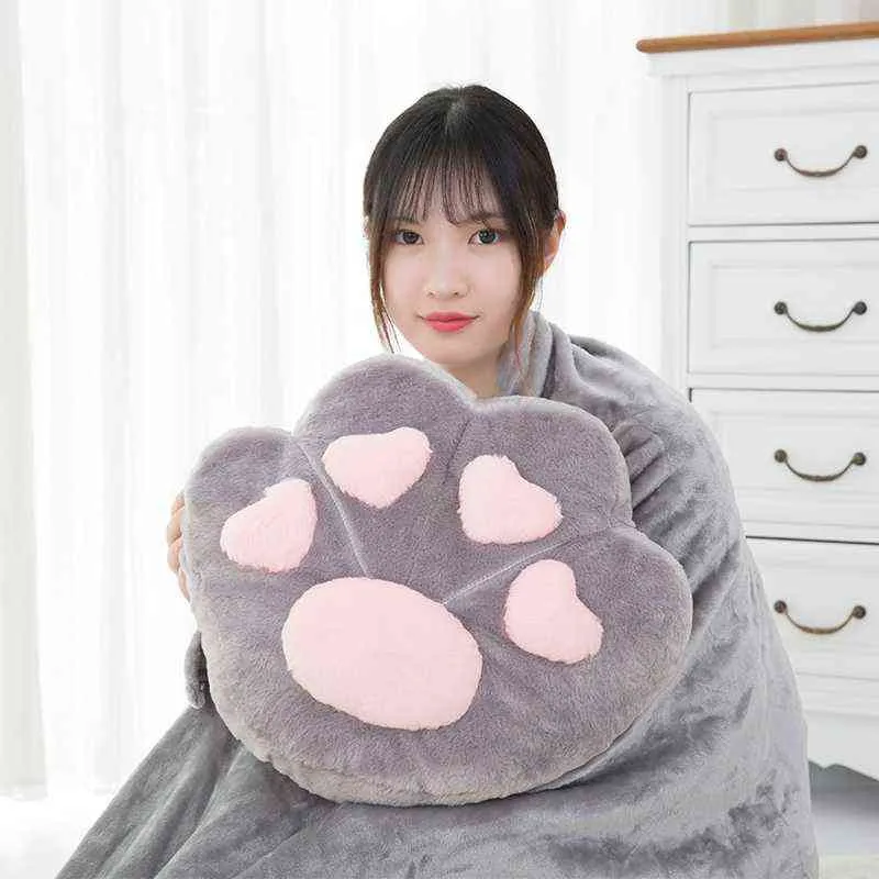 CM Animal Plush Legs ممتلئة بالكامل Cat Dog Bear Proctisted Cushion Props Flannel Blanket Kids Gift J220704