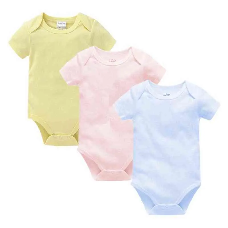 Bambino neonate vestiti 3 pezzi pagliaccetto neonato tutine 0-24M solido pezzo unico Roupa Bebe De 100% cotone felpe maglione G220510