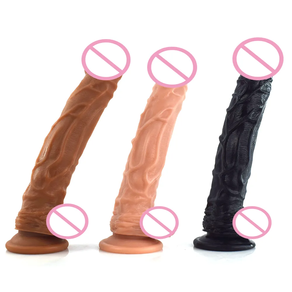LUUK Long Dildo Realistic Blood Vessel Imitation Penis Imitator For Woman No Vibrator Masturbation Wear Adult Toys Rubber Dick