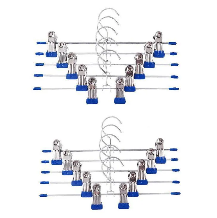 شماعات lot للملابس من الفولاذ المقاوم للصدأ مقطع الوقوف السراويل شماعات تنورة طفل قابلة للتعديل قبضة قبضة Cabide Wyq 220809