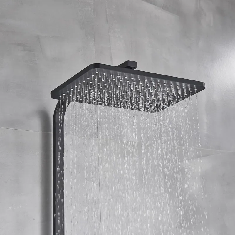 Black o cromo nuovo design doccia moderno set combinato moderno pioggia bagno con doccia calda a parete a parete mixer tocco di tipo europeo