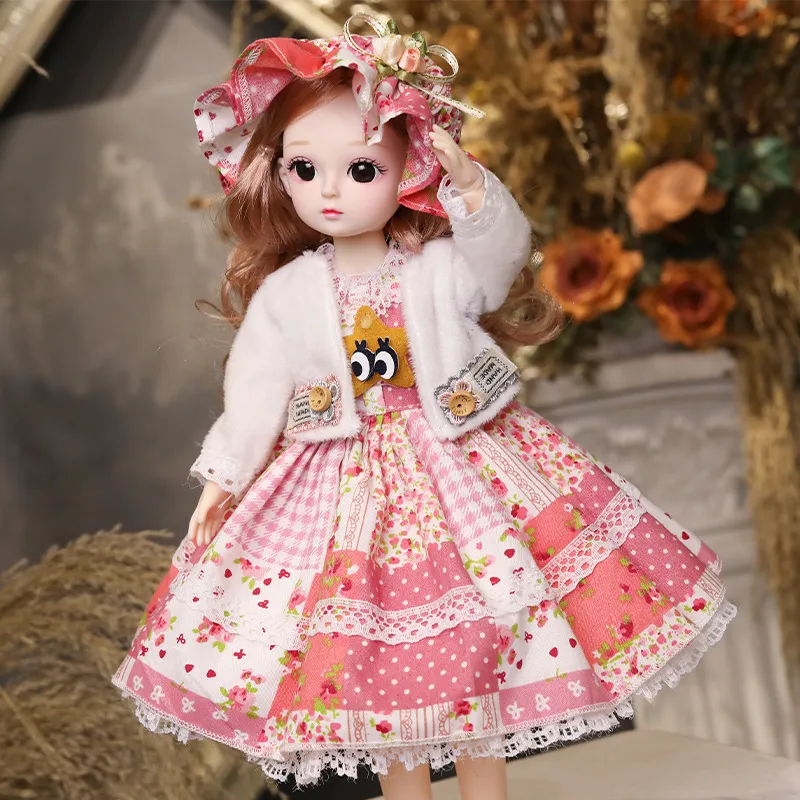 30 cm 16 BJD Puppe Kleines Mädchen Süßes Kleid 21 Abnehmbare Gelenke Prinzessin Schönheit Make-up Mode DIY Spielzeug Geschenk 220816