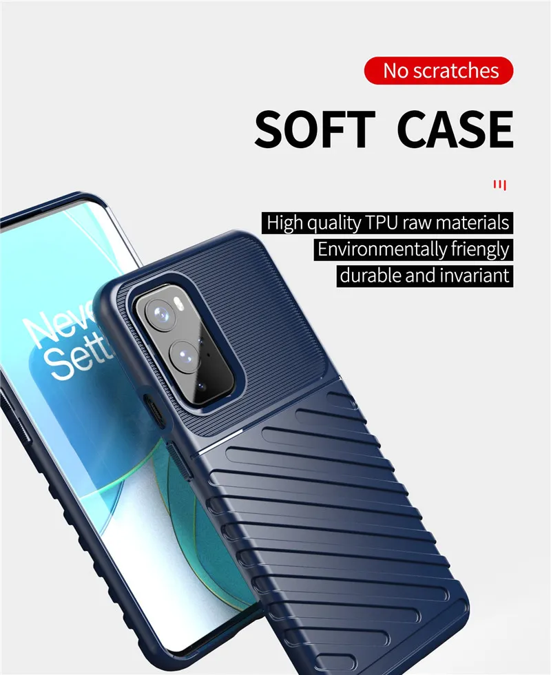 Bumper Cases For OnePlus 9 9R 8T 8 7T 9 Pro Nord N10 N100 Cover Shockproof Soft Silicone Phone Cover