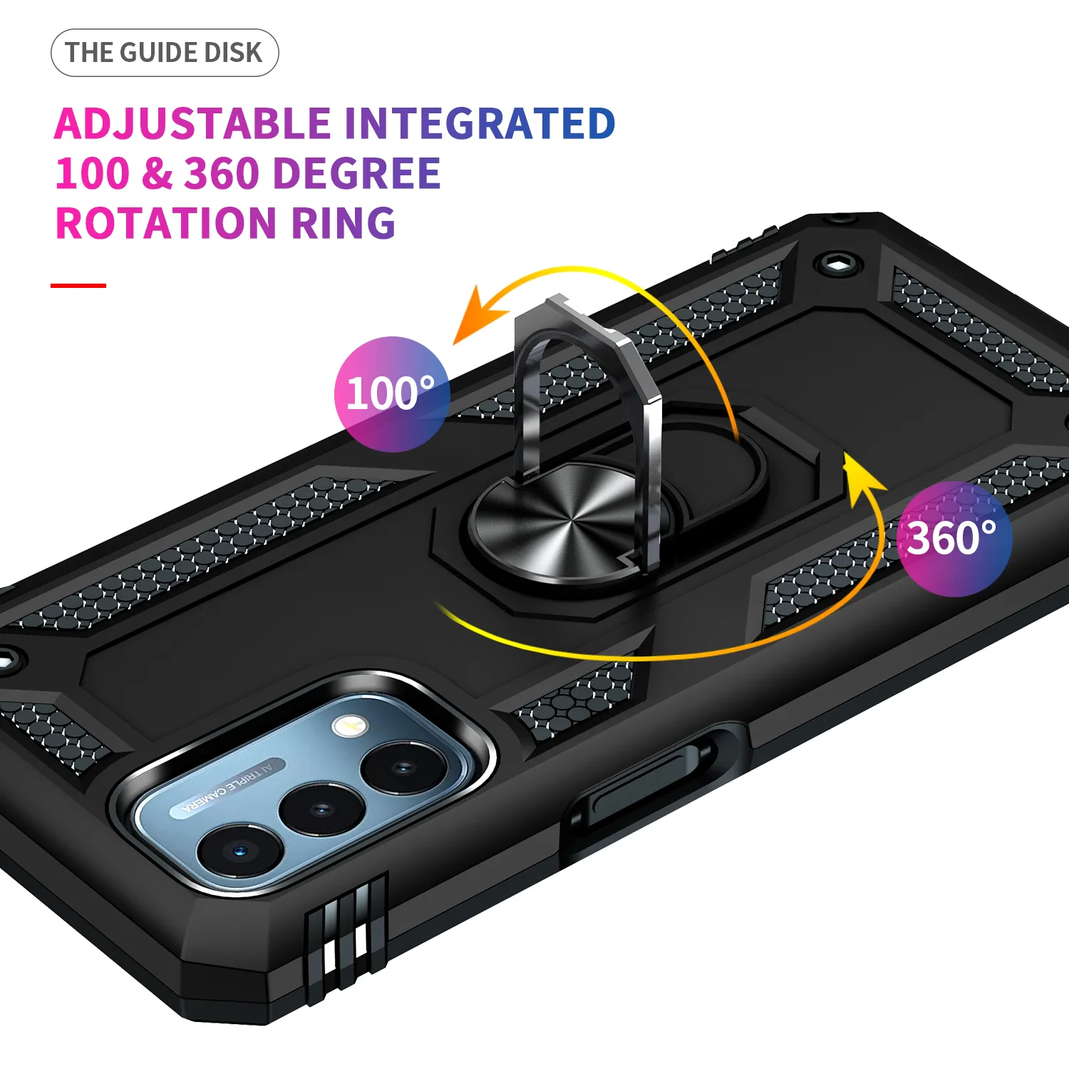 Voiture magnétique métal anneau support armure antichoc étuis pour OnePlus Nord N200 5G souple TPU pare-chocs dur PC couverture arrière Coque Fundas