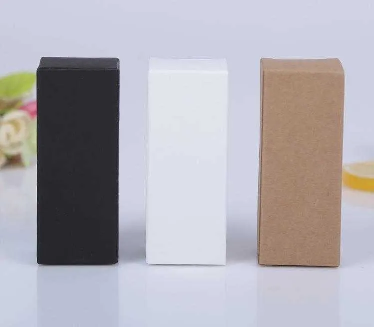 Black Kraft Papier pudełko do olejku eterycznego Butelka perfum 10 ml/15 ml/20 ml/30 ml/50 ml/100 ml szminki Opakowanie Białe pudełka