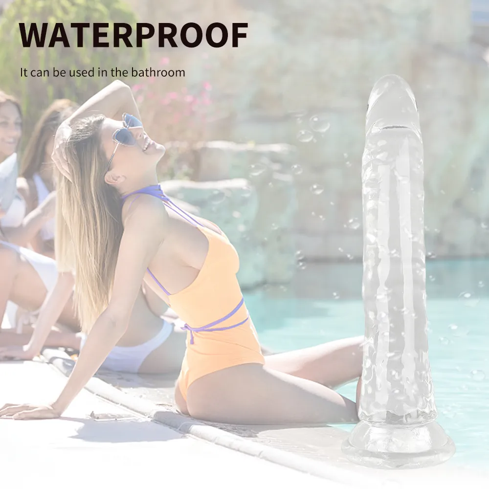 Crystal Glass Dildo Realistic Penis Artificial Anal Gspot Stimulerar kvinnlig onani S Sexiga leksaker för kvinnor6928232