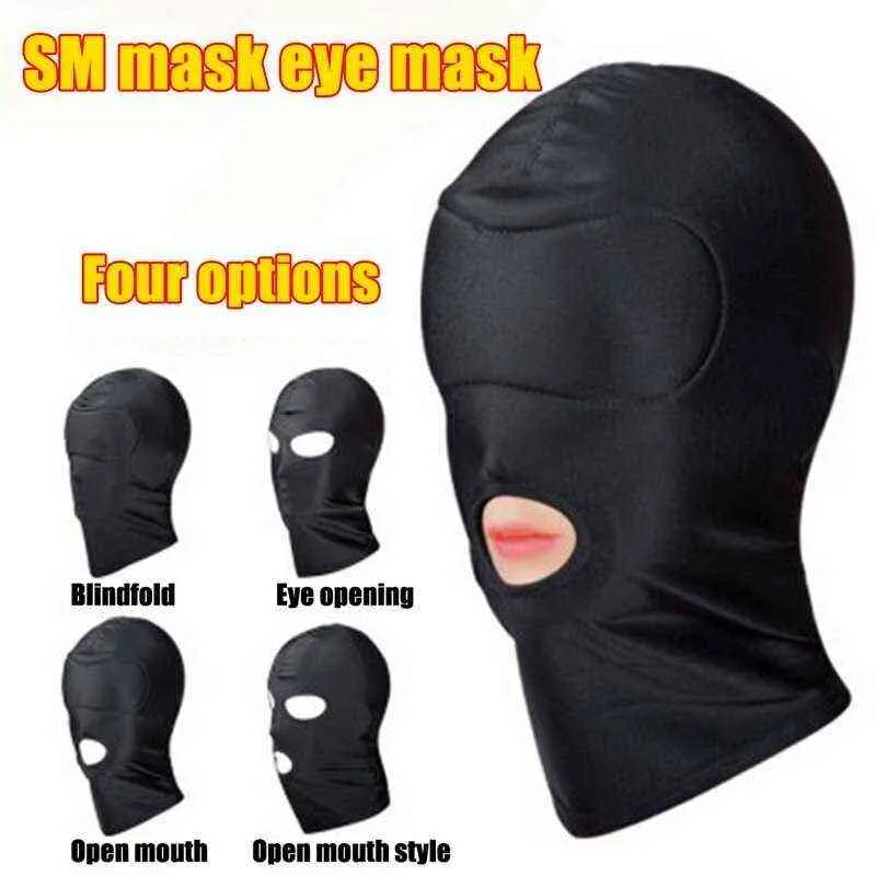 Nxy esaret sm seksi headgear erotik oyuncaklar siyah köle kısıtlama başlığı yetişkin seks oyuncakları için yumuşak kafa maskesi bdsm çiftler için 0418