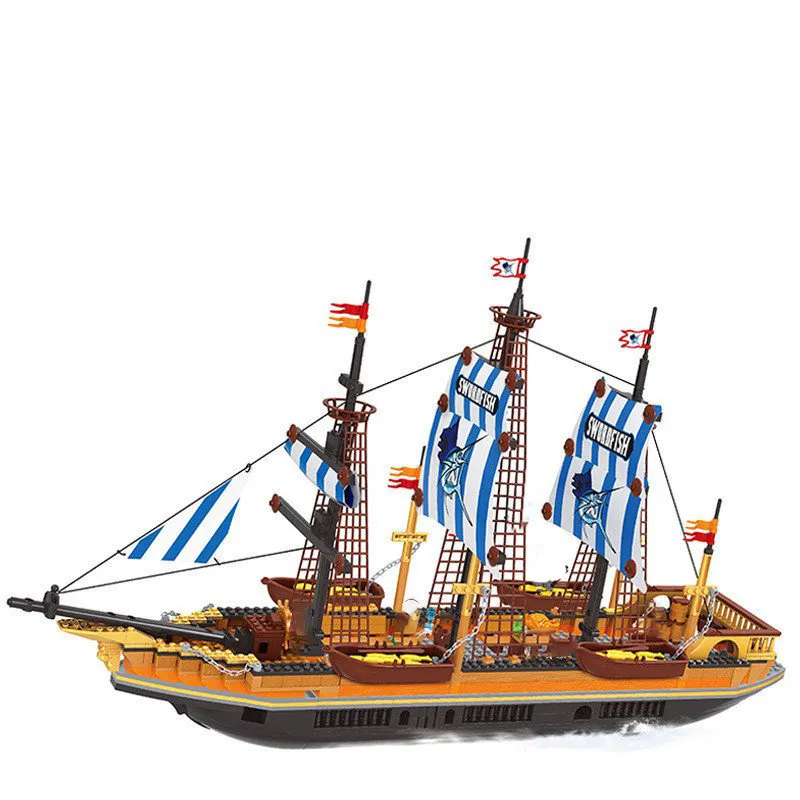 MECUMON Kit modello di nave caraibica Black Pearl Ghost Building Blocks mattoni fai da te giocattoli bambini Bambini classici MOC 220715