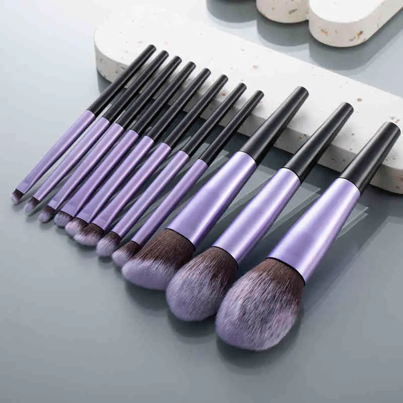 NXY Makeup Brush Długie Tube ES Set Profesjonalne Naturalne Włosy Fundacja Proszek Eyeshadow Contour Brwi Kosmetyczny Zestaw 0406