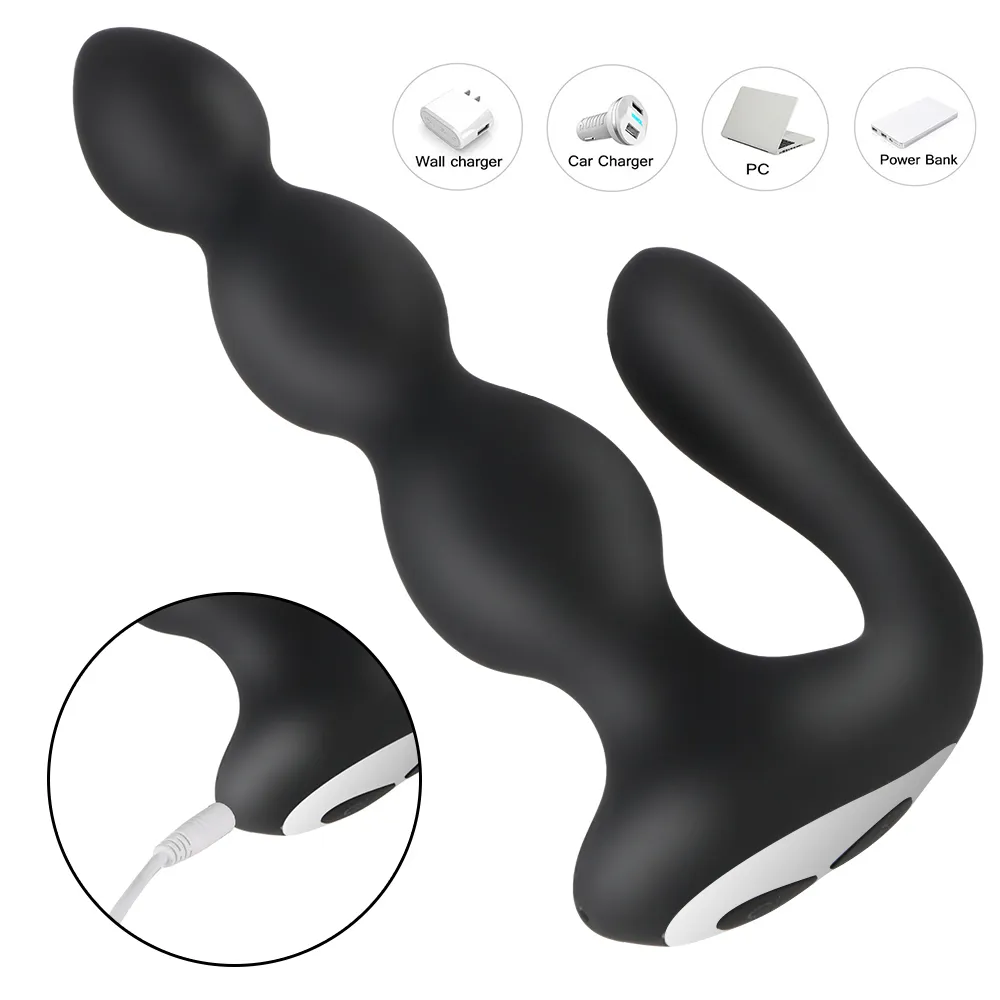 VATINE 9 Speeds Male Prostate Massager sexy Toys for Men Butt Plug Vibrating Anal Beads Wireless Remote Control Vibrator