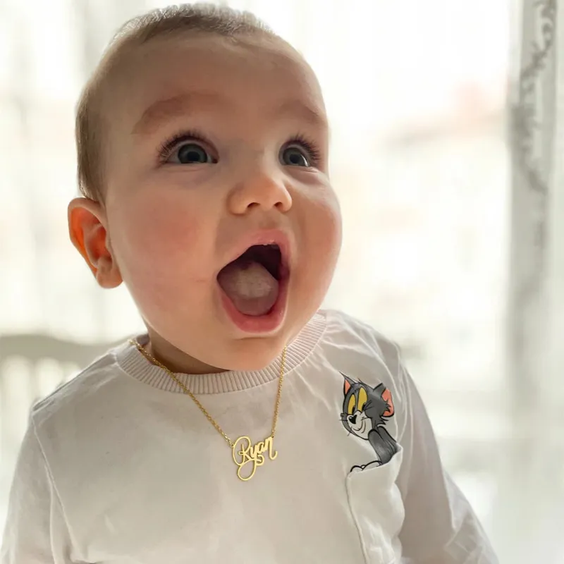 Vishowco anpassade rostfritt stål guldchoker personligt baby namn hänge halsbandsmycken för kvinnor barn gåvor 220718