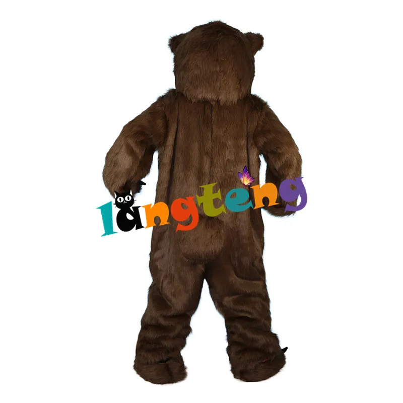 Costume de poupée mascotte 895 costume de mascotte ours brun cheveux longs tenue de personnage de dessin animé adulte planification marketing organiser une activité