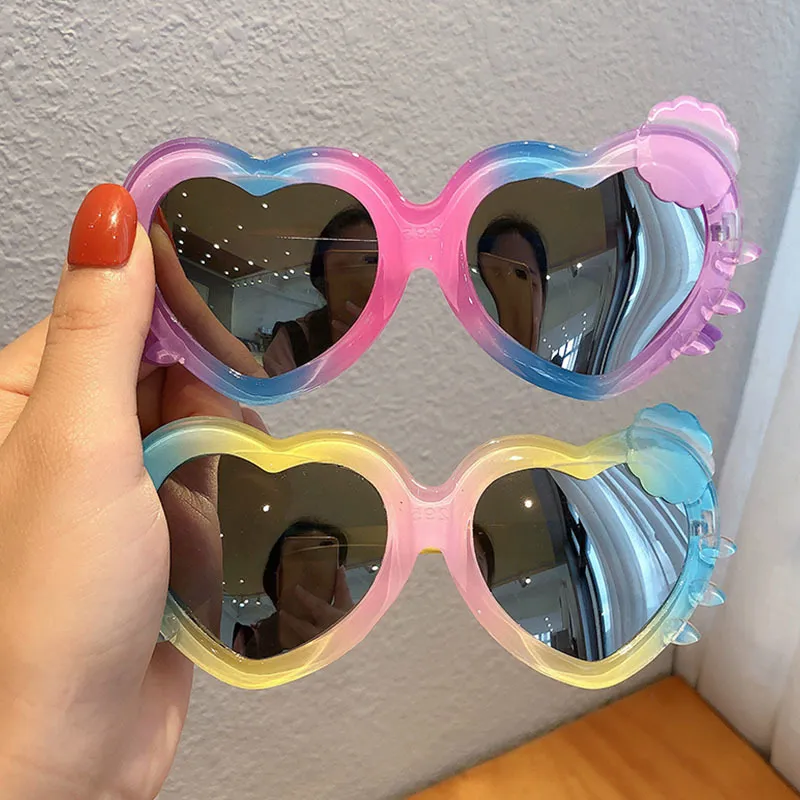 Dzieci urocze kolory gradientu kreskówka niedźwiedź cat królik okulary przeciwsłoneczne dziewczęta chłopcy dekoracja zabezpieczenia UV moda okulary 220705