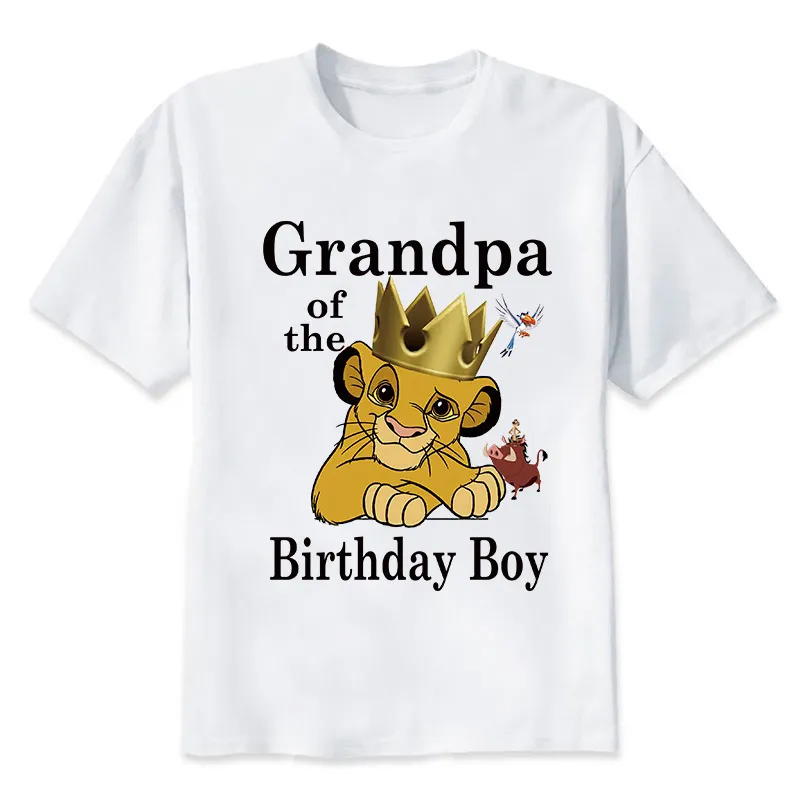 Matching Family Outfits For Birthday Lion King Cartoon Theme Kids Tshirt Birthday Boy Funny Party Present Clothes Father Mother 220531