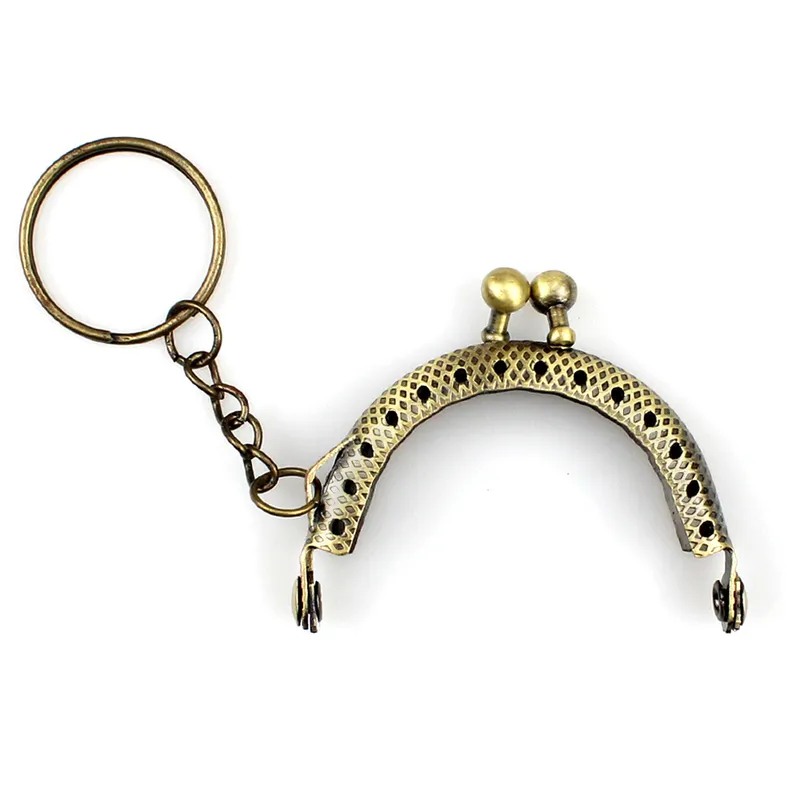 Cadre de bourse de monnaie en métal de 5cm pour sac avec une bague de clé fermoir à baiser à l'embrayage du portefeuille S coudre les accessoires 220706