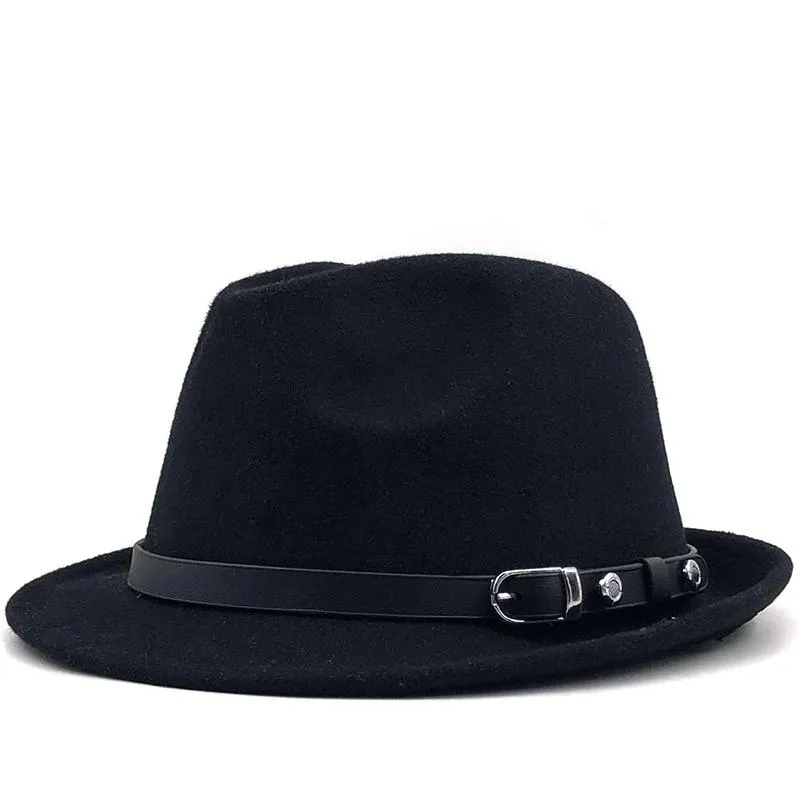 Шляпы с широкими полями, мужские, зима-осень, белая женская фетровая шляпа-федора для джентльменов, шерстяной котелок, Homburg Jazz, размер 56-58 см, Scot22282o