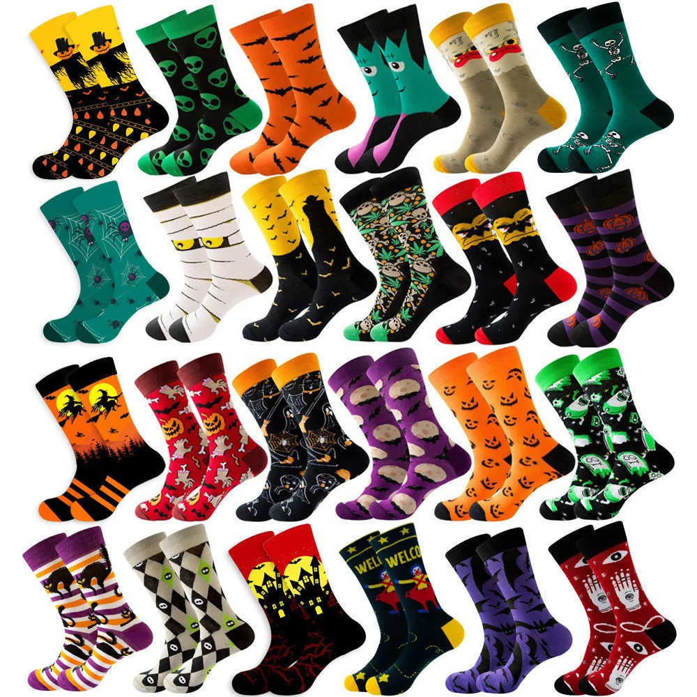 Autumn Winter Designer Women Socks Novo Halloween Chralming Christmas Feminino Mids Tube Meias