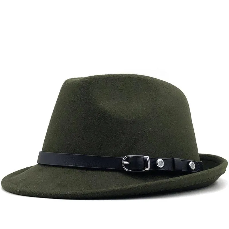 Brede Rand Hoeden Heren Winter Herfst Wit Feminino Vilten Fedora Hoed Voor Heren Wol Bowler Homburg Jazz Maat 56-58cm Scot22236h