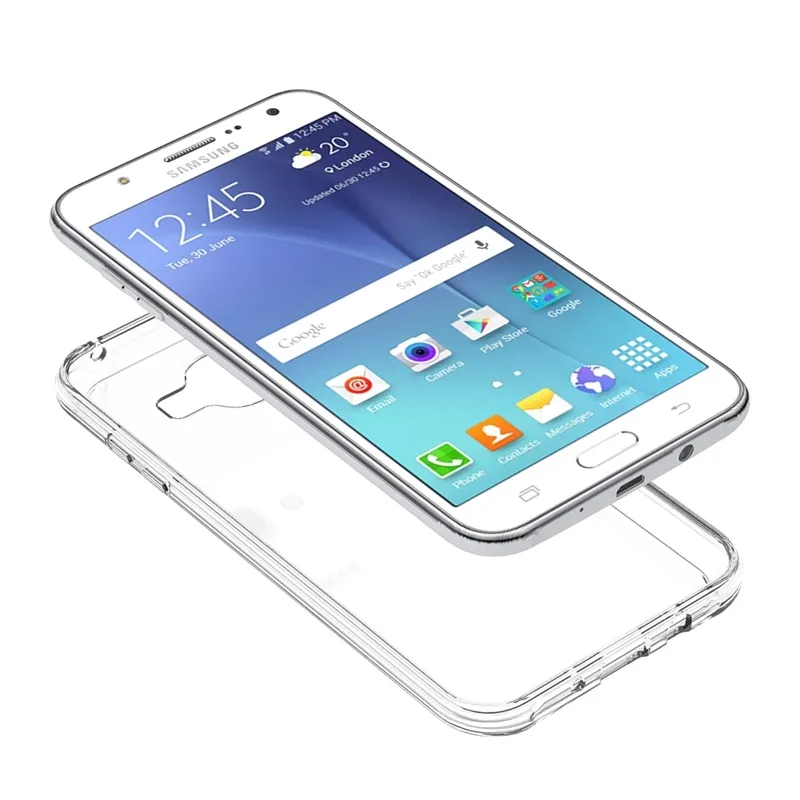 Samsung Galaxy J7 2015 J700 J700F透明なTPU/PCケーススクラッチ抵抗性コーティングショックプルーフカバーエアクッション電話バッグ