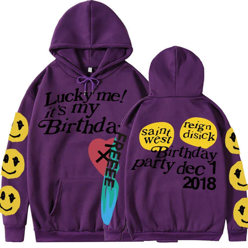 2022 Afortunado Your Cumpleaños Sudaderas con capucha Suéteres de gran tamaño Macho / Femenino Popular Hip High High Hop Hoodie Pullovers