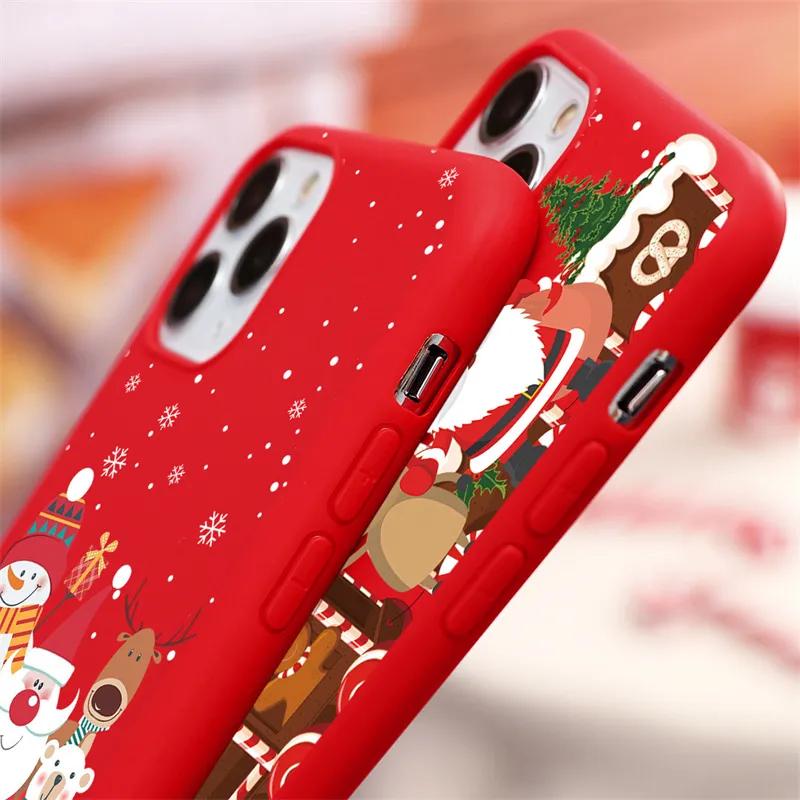 Christmas Phone Cases For Xiaomi Mi 11 Lite 6A 7A 8 A2 A1 CC9e Poco M3 Redmi Note 10S 10 K40 Pro Soft TPU Cute Cover Funda Bags