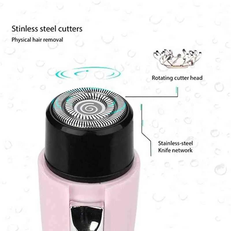 Mini Haar Rmoval Draagbare Elektische Wenkbrauw Trimmer Pijnloos Eye Brow Epilator Scheerapparaat Facial Hair Remover Boor Vrouwen 220624