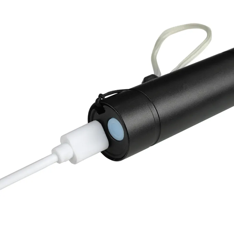 Neue eingebaute Batterie-LED-Taschenlampe XP-G Q5 Taschenlampe aus Aluminium, wiederaufladbare USB-Taschenlampe für wasserdichtes Licht im Freien, 2000 lm