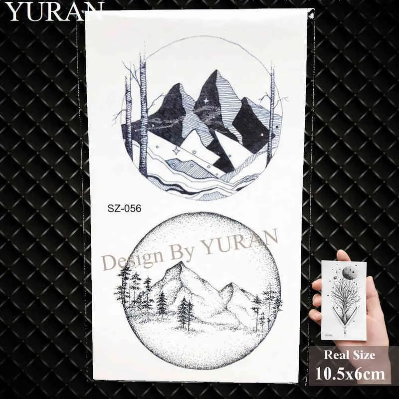 NXY Temporary Tattoo Yuran Diy Fake Geometric Triangle Women Hip Hop Round Moon Timber Tatto Stickers Men Body Arm Arrows 0330