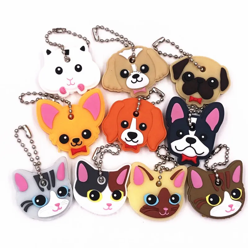 çok silikon anahtar halka kapak başı kapak anahtarlık kasası kabuk kedisi hamster pug köpek hayvanları şekil güzel mücevher hediyeleri pvc karikatür 279w