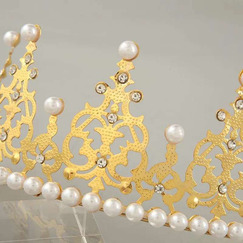 Fest dekoration drottning tiara mini krona huvudbedräger födelsedagstårta topper dekoration kristall barn hår för bröllop baby shower
