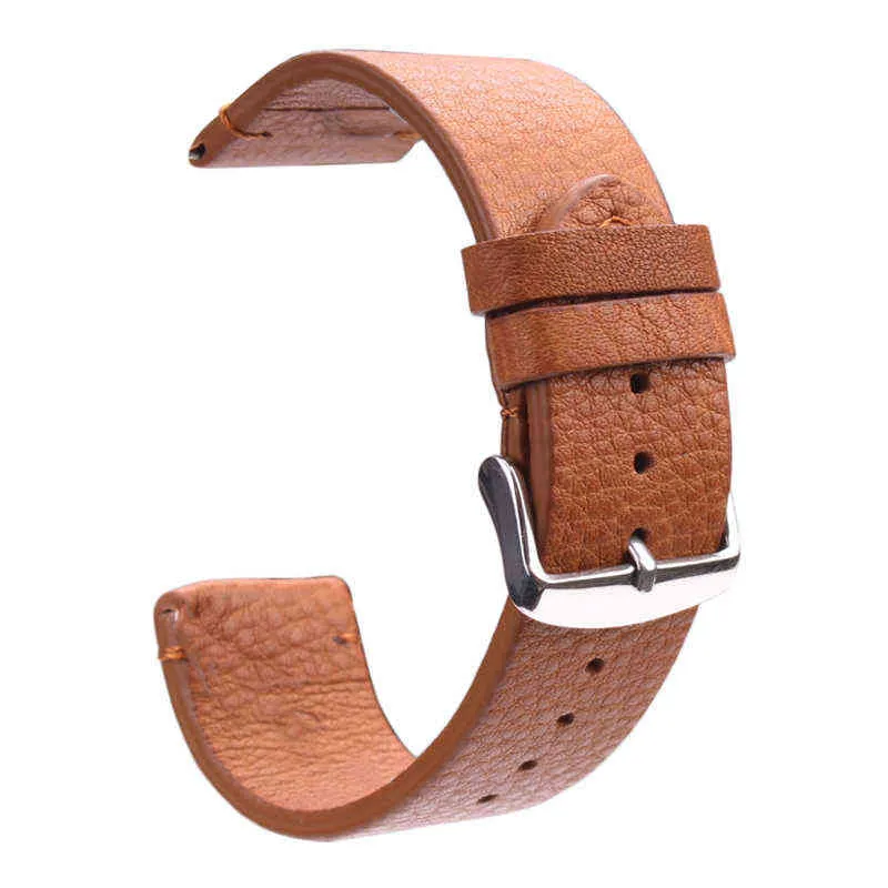 Bracelet en cuir véritable HENGRC 18mm 20mm 22mm marron clair marron foncé bracelet rétro avec boucle en acier barre à ressort G220420