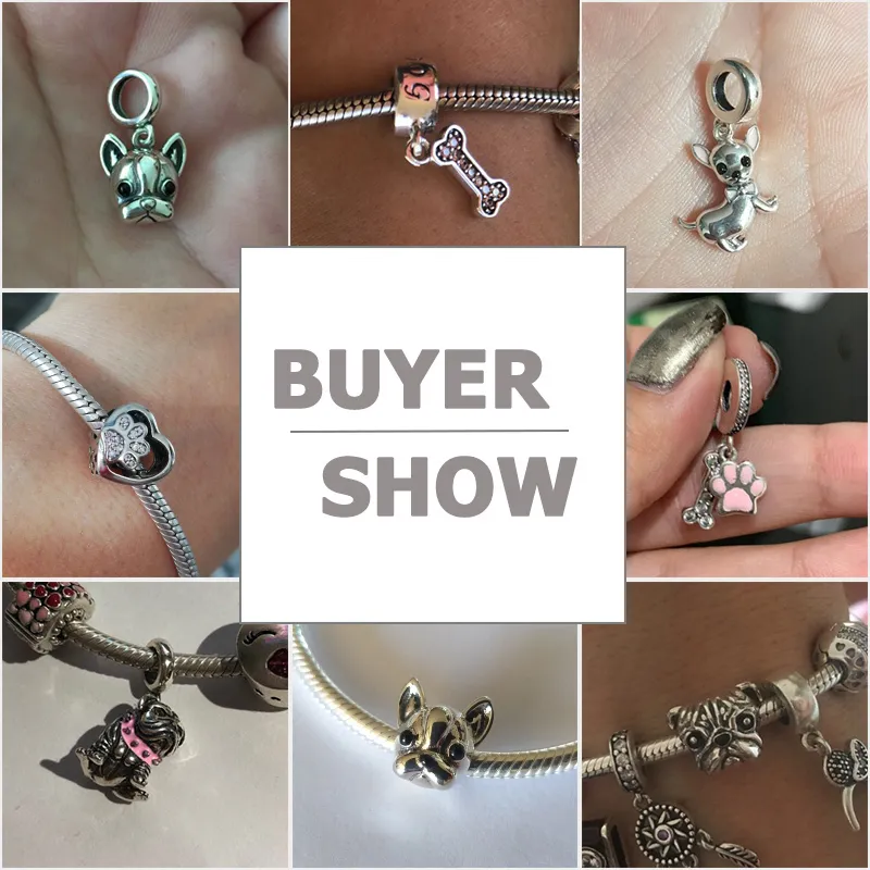 925 Sterling Silber A Dog's Story Pudel Welpe Französische Bulldogge Perlen Charm Fit BISAER Charms Silber 925 Original Armband 220254F