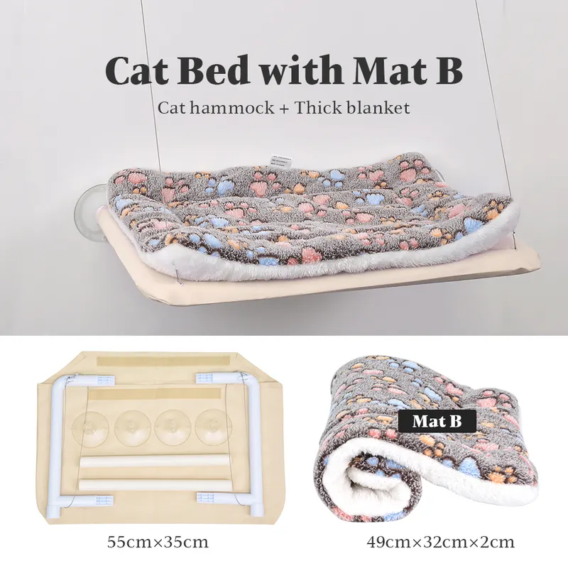 Cat House Hammock Window Bed gatti Cuscino appeso con coperta Home Pet Nesk Forniture Tappetino cani Accessori dormire 220323