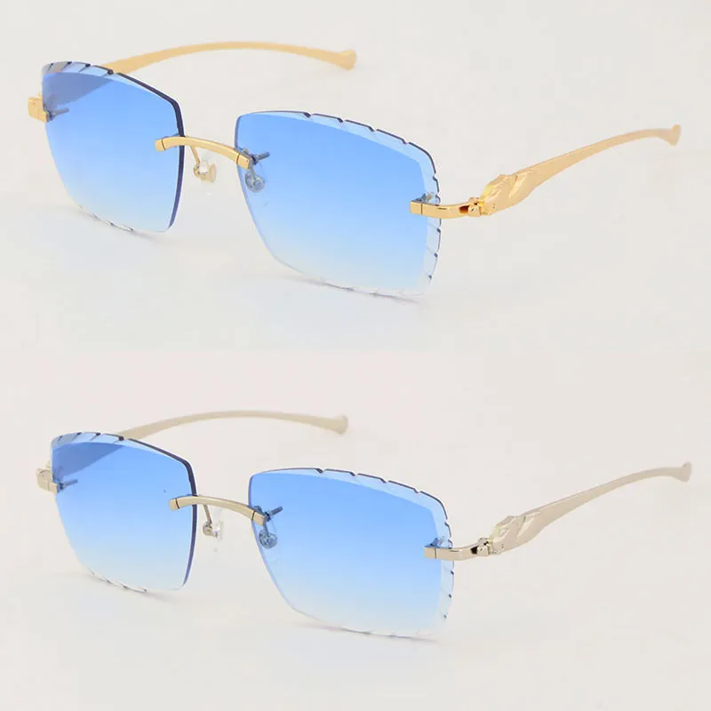 Vendre des lunettes de soleil de série de léopards en métal 3524012 formes surdimensionnées uniques grandes lentilles de gradient carré surround les lunettes C de285w