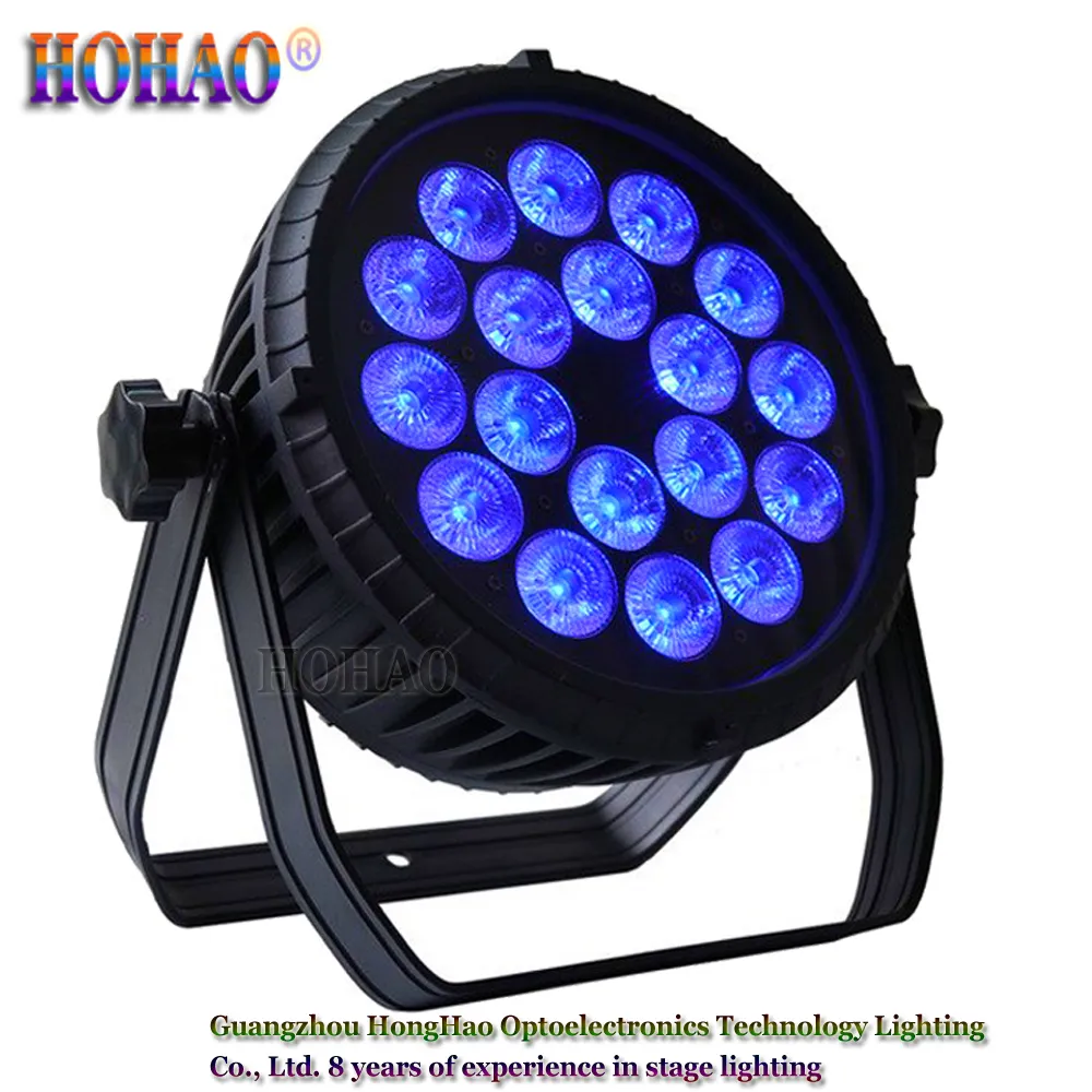 LED Outdoor Par 4x LED -vattentät Alluminum platt Par Light 18x15W RGBWAUY 6in1 IP65 -hastighet för scenbröllop DJ Konsert Toppkvalitet 2 år Gratis garanti