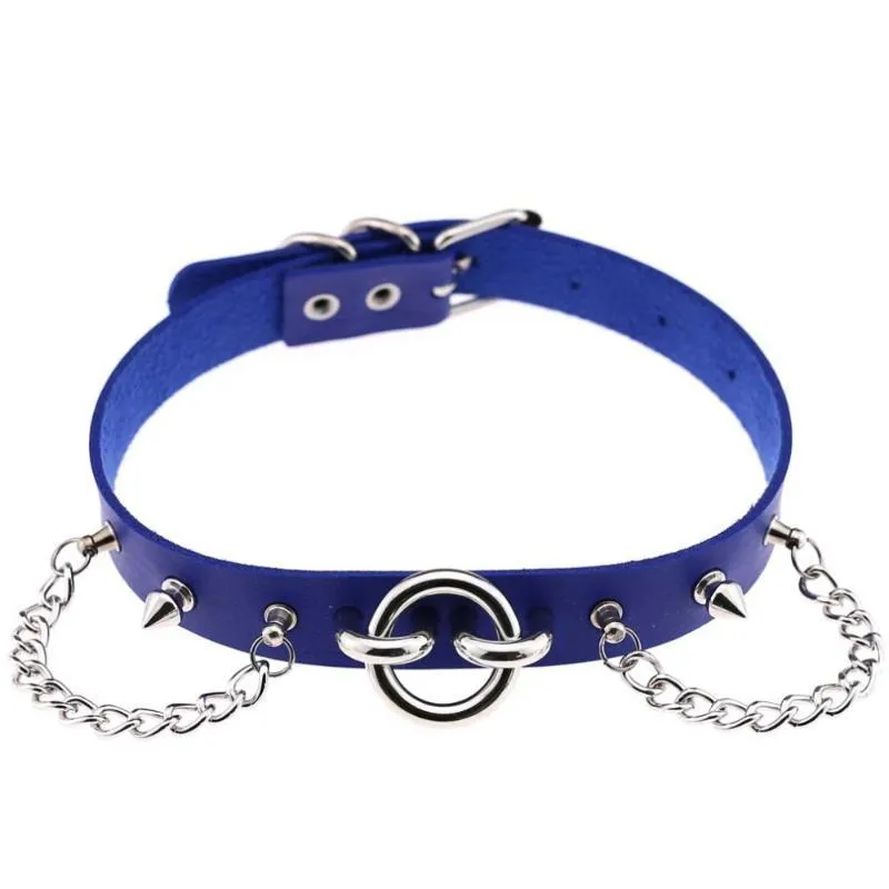 Chokers goth spike choker med stud 2022 sexig krage kedja pu läder bälte halsband kvinnor gotiska smycken grossalenchokers