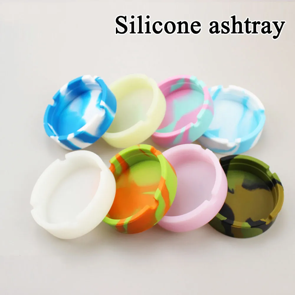 Silicone world Portable Silicone Round Ashtray Durable Soft Eco-friendly Ashtray High Temperature ResistanceAnti-fallAnti-slip FS3796 GC1207