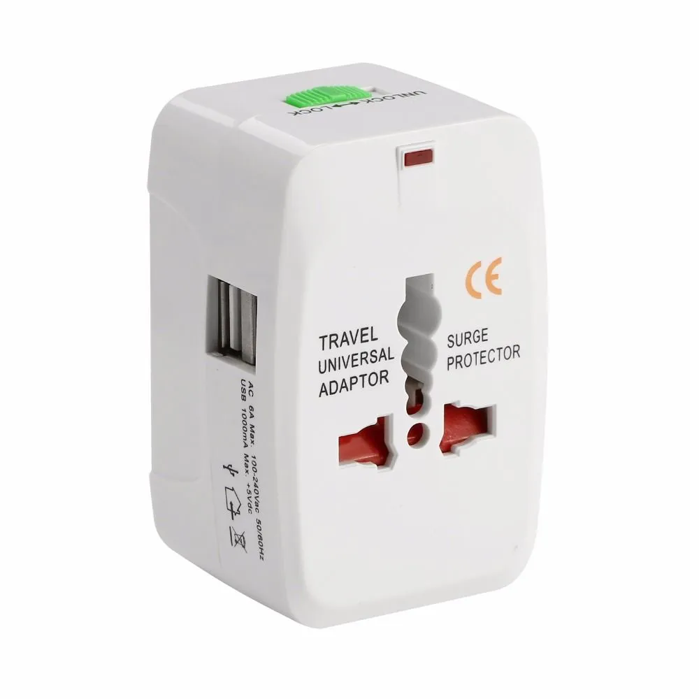 Universal International Travel Adapter مع 2 منافذ USB في الولايات المتحدة الأمريكية AU AU AC Power Charger Adapter Adapter Converter Colliter Collection