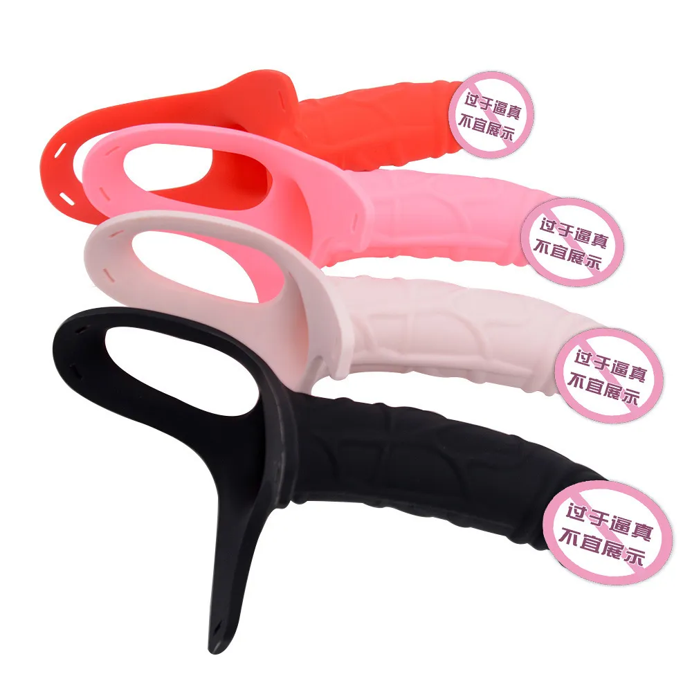 Massage Strapon Hollow Dildo calça pênis Manga de pênis Extender Strapon Harness for Men Strap on Realistic Belt Sex Toys para GA6927545