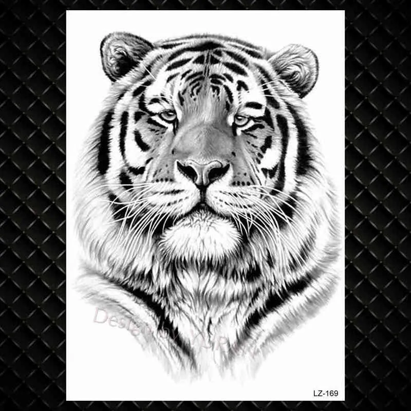 NXY tatouage temporaire réaliste faux papier de tigre pour hommes femmes bras dos tatouages imperméable corps Art grande bête autocollant décalcomanies 0330