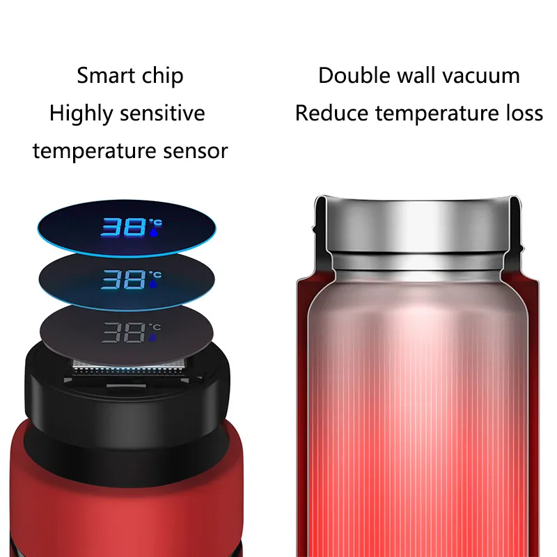 smart digital water bottle keeps cold and heat thermal Stainless Steel Thermos for baby children kids terms 220809