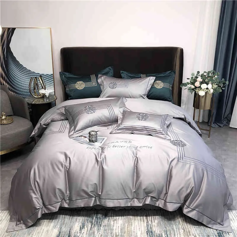 21 Spring and Summer Modern Chinese 100 Thread Australian Cotton Embroidery Four Piece Set Big Red Seasons Bedding Set