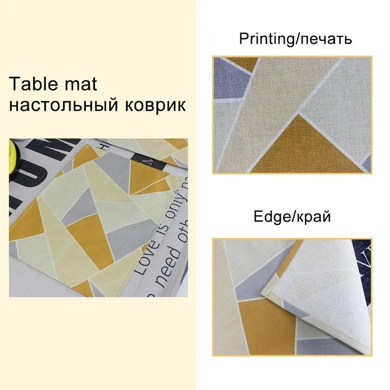 1 stcs Noordse ins -stijl keuken placemat aangepaste eettafel matten drinken ers western pad cotton linnen cup mat 4232cm cdl2290 220622