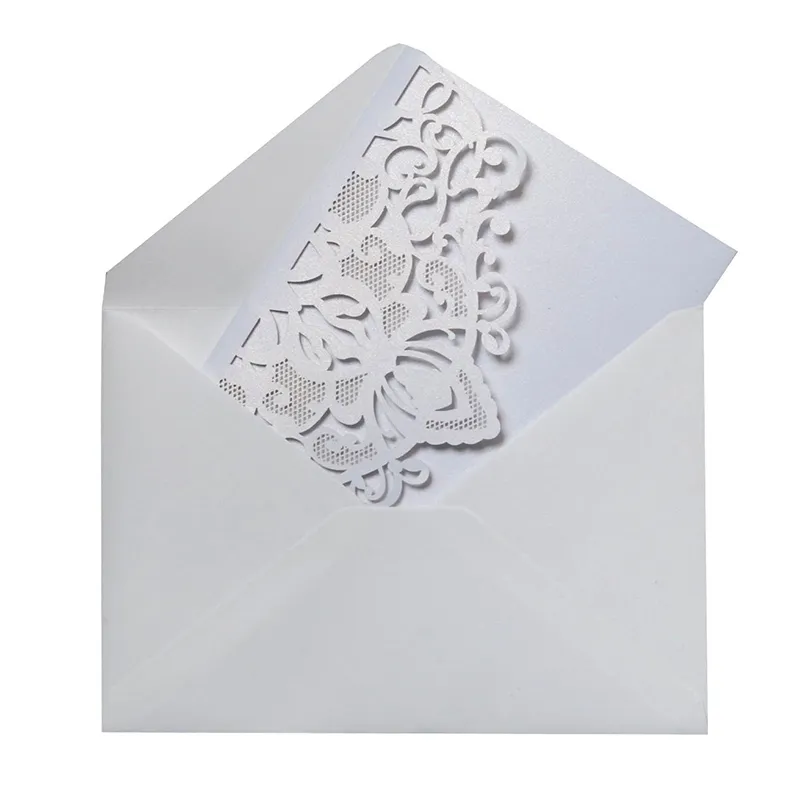 Blue White Elegant Laser Cut Wedding Invitation Greeting Customize Business With RSVP Card Party Decoration 220711