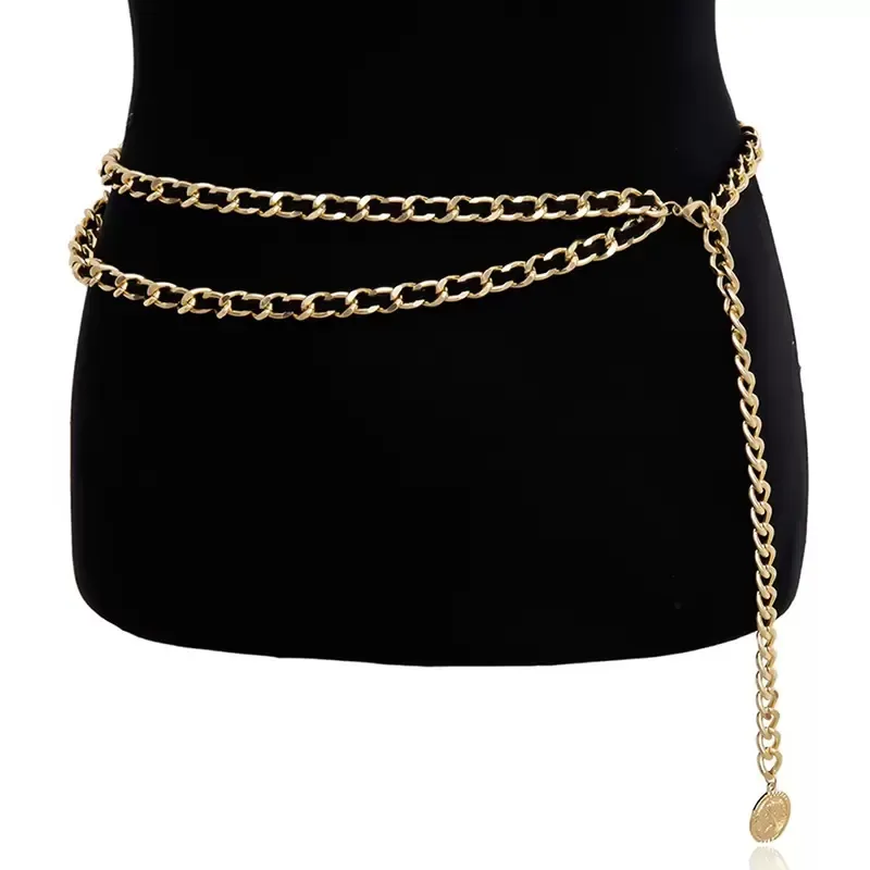 Designer Chain Belt Women Midjeband Bälte Kvinnor Luxury Dress Chain Belt Pearl Fringe Thin midjekedjor Midje Rope Metal Belt Suit 2446