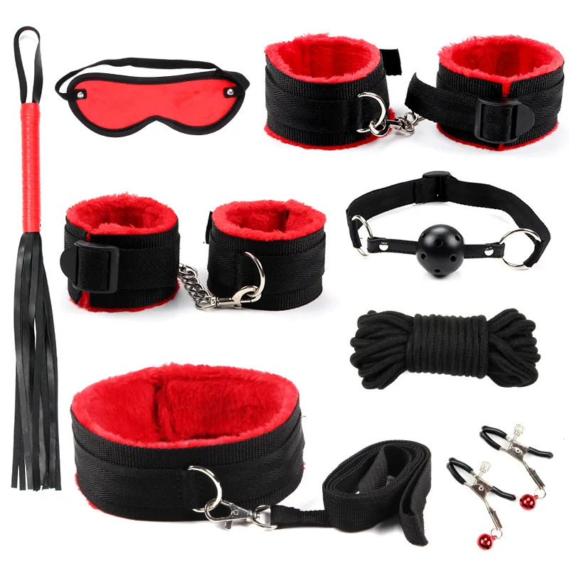 Kit de Bondage Conjuntos exóticos macios Equipamento de jogos adultos sexy SM Treinamento de escravos de colarinho de alma BDSM para casais