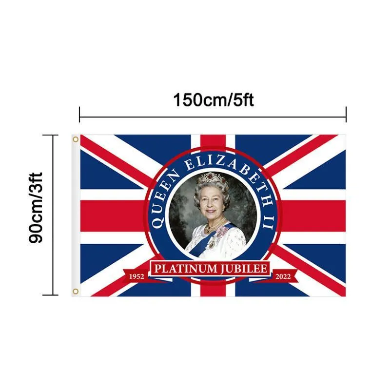 2022 Królowa Elizabeth II Platinums Jubileuszowy Flag Union Jack Flaga Queens 70. rocznica Brytyjska Chrześcijaństwo Pamiątka