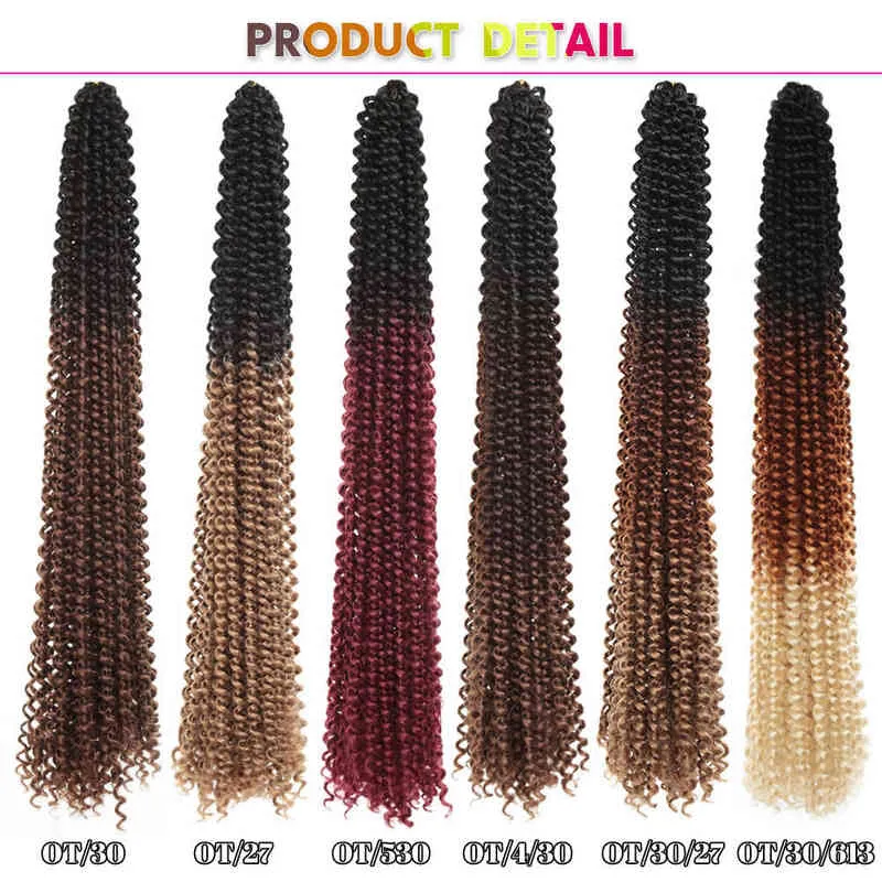 22 Inch Pre Twisted Passion Twist Crochet Hair Ombre Bohemian Synthetic Braiding Extensions For Black Women Expo City 220610