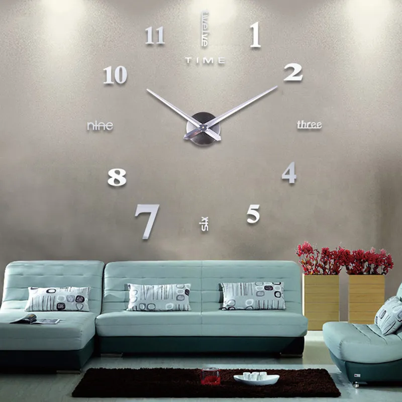 Function Acrylic Minimalist Wall Clock Modern Diy 3d Decorative Mirror Surface Sticker Home Office Decor 220406
